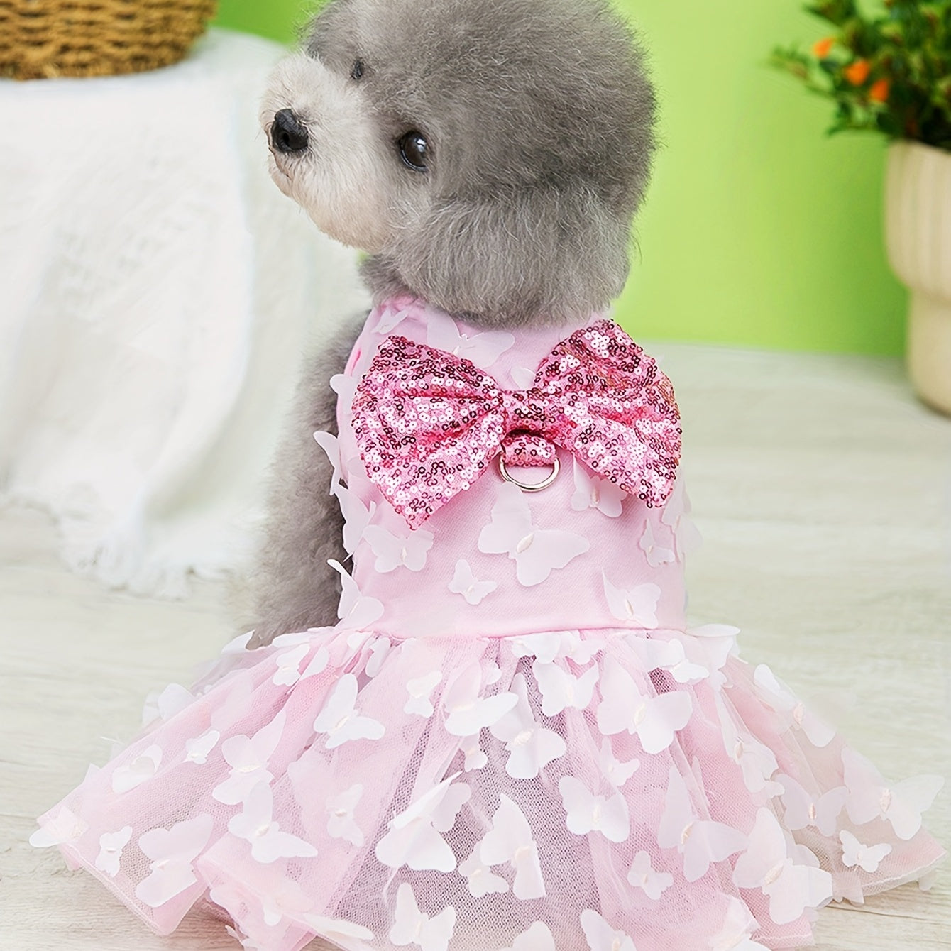 Elegant Butterfly Wedding Dress for Small and Medium Dogs - Perfect Pet Costume for Weddings and Special Occasions