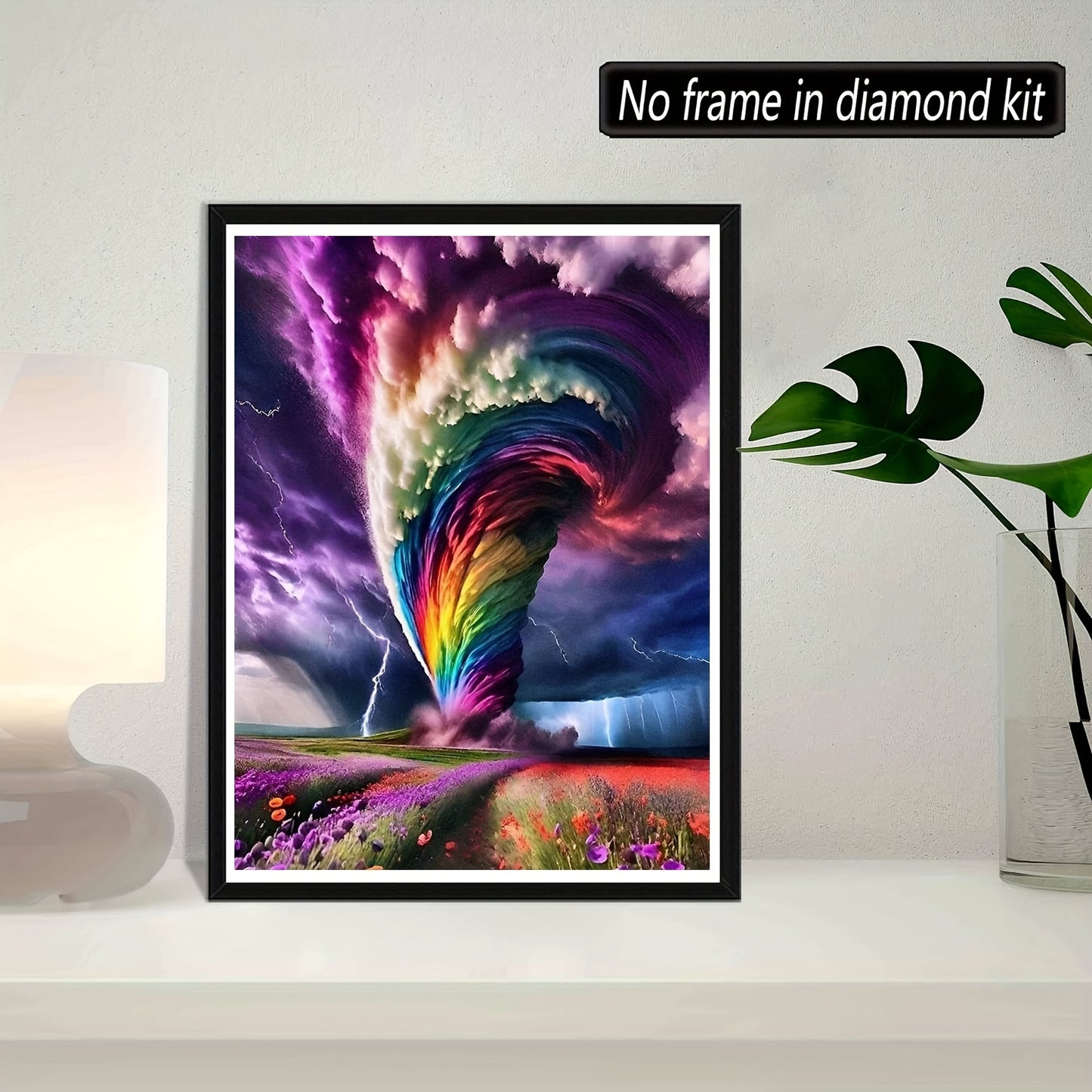 "Creative" Diy 5D Diamond Painting Kit - Colorful Tornado Design, Full Drill Canvas Art Set For Adults & Beginners, Frameless Home Wall Decor Craft, Gift Idea (11.8X15.7 Inches) Diy Handmade Diamond Art Painting Kit Tornado Diamond Painting