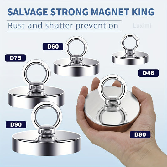 Super Strong Magnets Set Neodymium Magnet Hook Kit with Countersunk Hole Eyebolt Magnetic Hooks Salvage Fishing Magnet Searcher