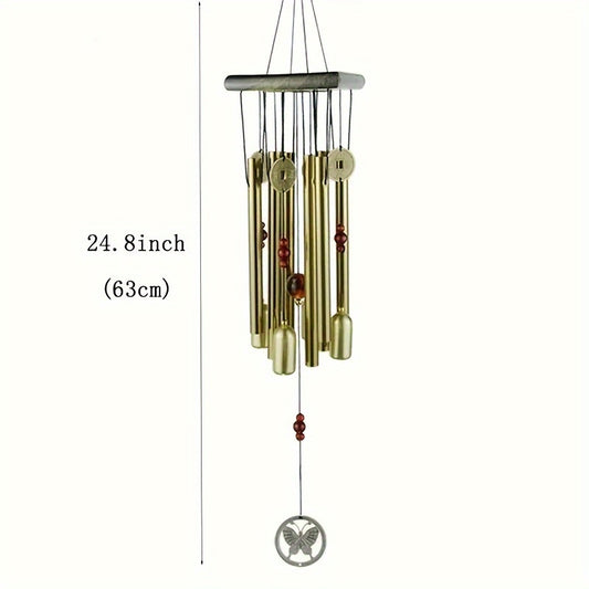 Extra-Large Copper Bell Wind Chimes - Antique Outdoor Decor - Harmonious Aluminum Alloy Tubes for Garden, Yard & Home - Durable, Rust-resistant Atmospheric Art