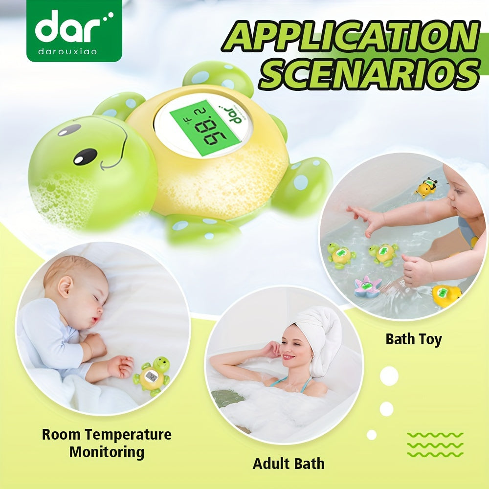 Baby Bath Thermometer Turtle Backlight Reminder Clock Display Waterproof