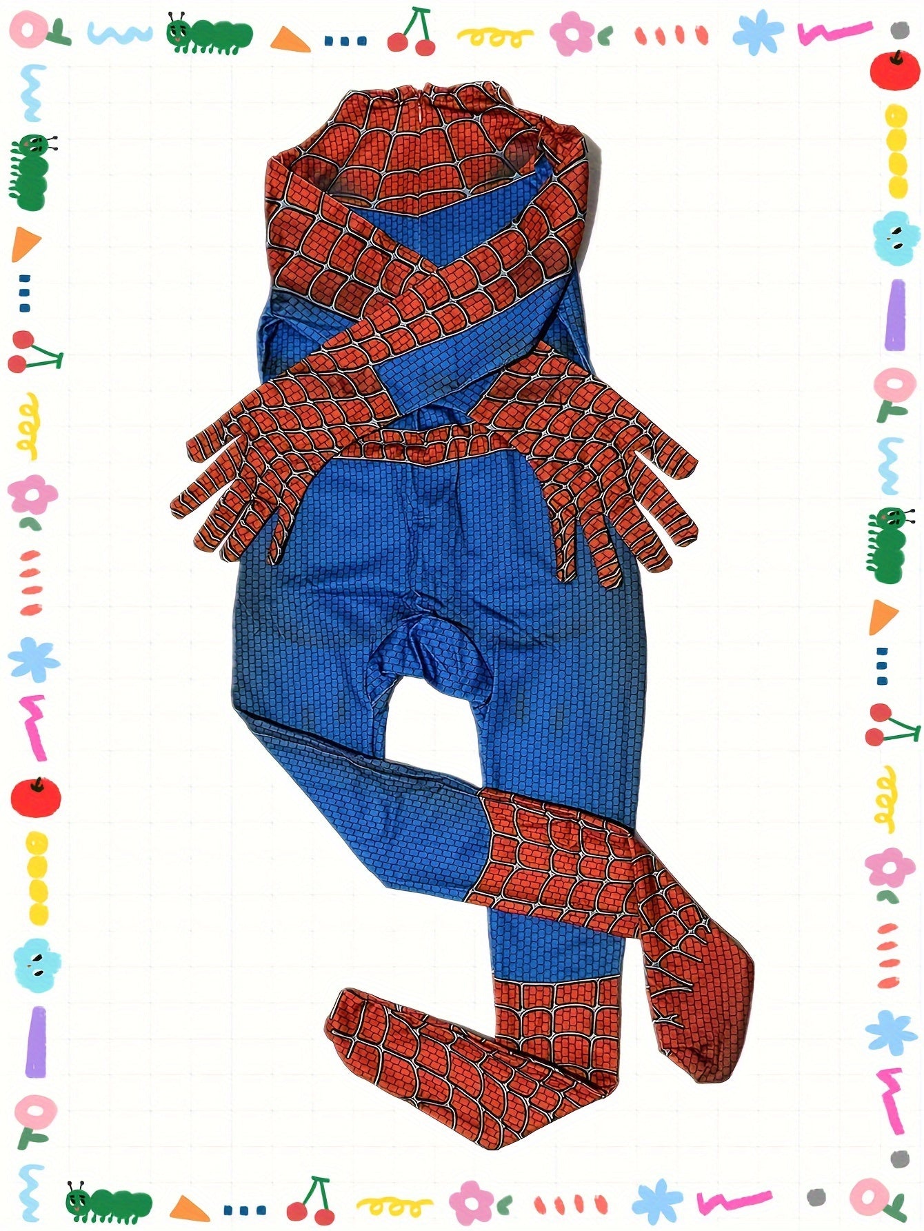 Boy's Color Blocking Web Pattern Zip-up Imitation Hero Suit, Perfect For Birthday, Halloween And Carnival Party Playing & Performance