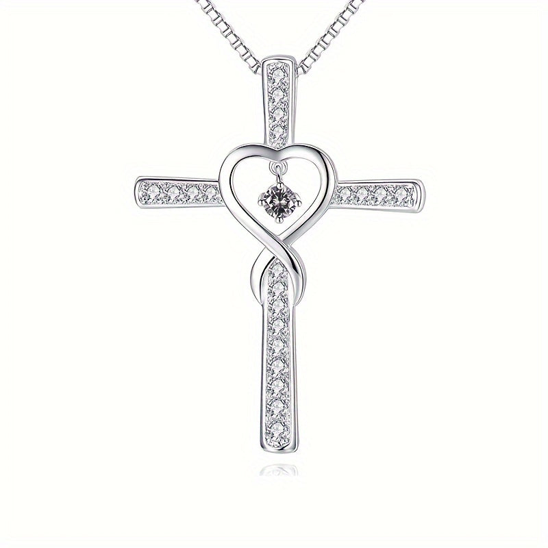 Exquisite Sparkling Crystal Cross Pendant Necklace Ladies Luxury Zircon Thin Chain Necklace For Women Fashion Party Jewelry Gift