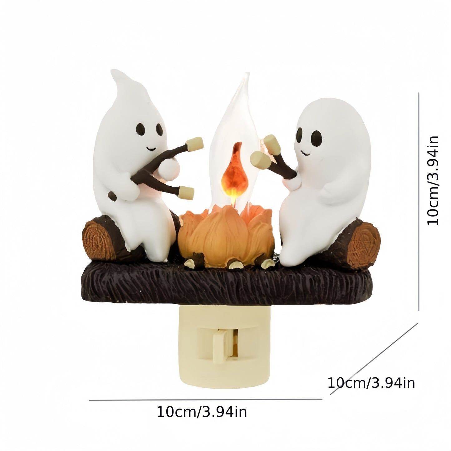 Spooky Ghost Bonfire Night Light - 3D Illusion, Perfect for Halloween Decor & Bedroom Ambiance, Plug-In, No Batteries Required