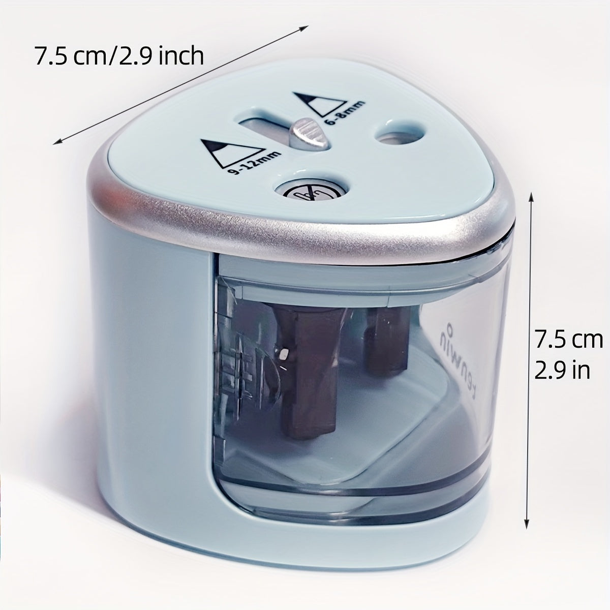 Dual Hole Electric Pencil Sharpener - Semi-Automatic, Strong Power, Ideal for Thick and Thin Pencils, Includes Two Hole Pencil Converter