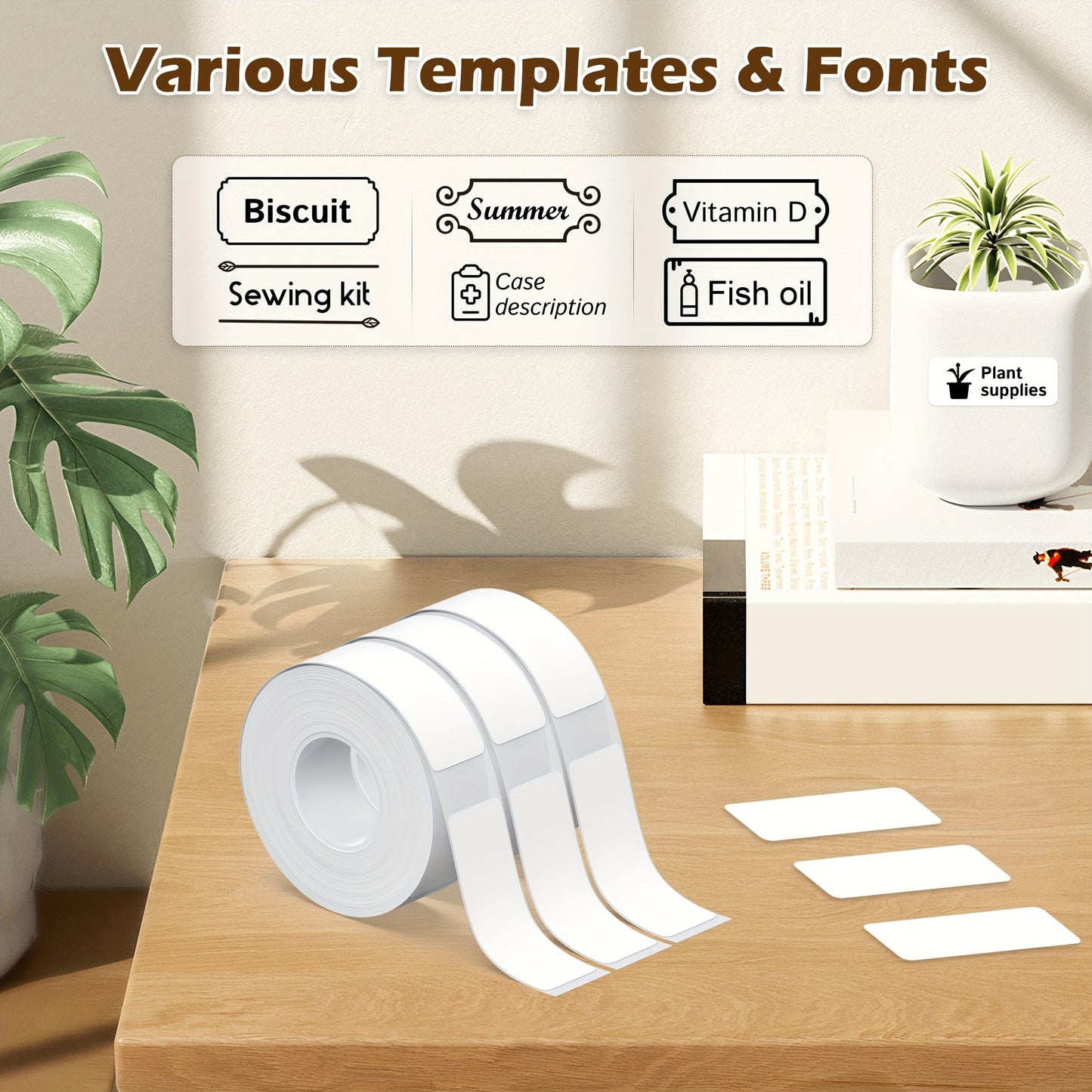 Genuine P31S Label Maker Tape, Adapted Label Print Paper, 14x40mm (0.55"x1.57"), Label Maker Tape Refill For Home/Office, Compatible With P31S Label Maker, 540 Labels/3 Roll, White