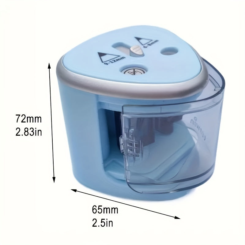 1pc Automatic Electric Pencil Sharpener - Dual Hole Design for 6-12mm Pencils - Perfect for Office and Drawing - Fast and Efficient Sharpening