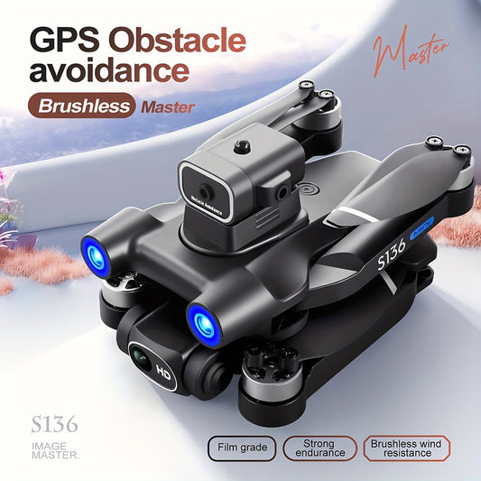 S136 Rc Drone 4K Hd Camera Brushless Remote Control Drone Uav Obstacle Avoidance Remote Control Aircraft for Boys