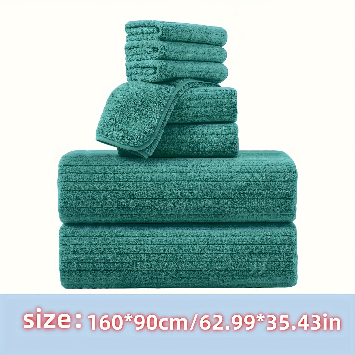 Ultra-Soft Microfiber Bath Towel Set - Oversized, Quick-Dry & Super Absorbent For Home And Hotel Use, Striped Design