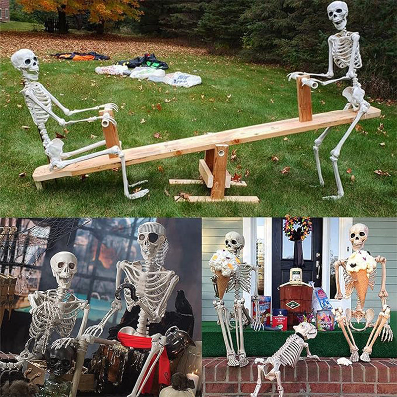 Halloween Decorations. Five-foot-tall, Movable Skeleton Is Ideal For Outdoor Patio Halloween Decorations. Lifelike And Able To Move, Adding A Strong Festive Atmosphere.