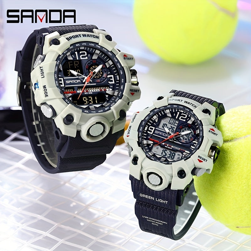 SANDA Outdoor Sports Shockproof Digital Watch For Women Daily Uses Multi Functional, Luminous Electronic Watch