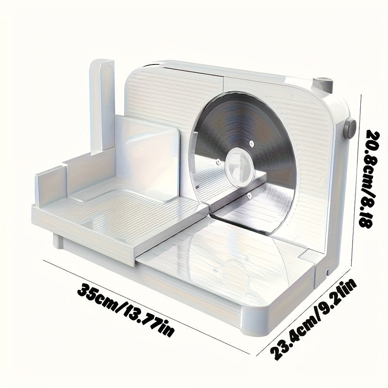 1pc 150W Electric Stainless Steel Slicer - Adjustable Thickness, 0-15mm Cutting Capability, Meat Slicer, Suitable For Home And Commercial Use, Cut Deli Food, Meat, Vegetables, Fruits, Father's Day Gifts