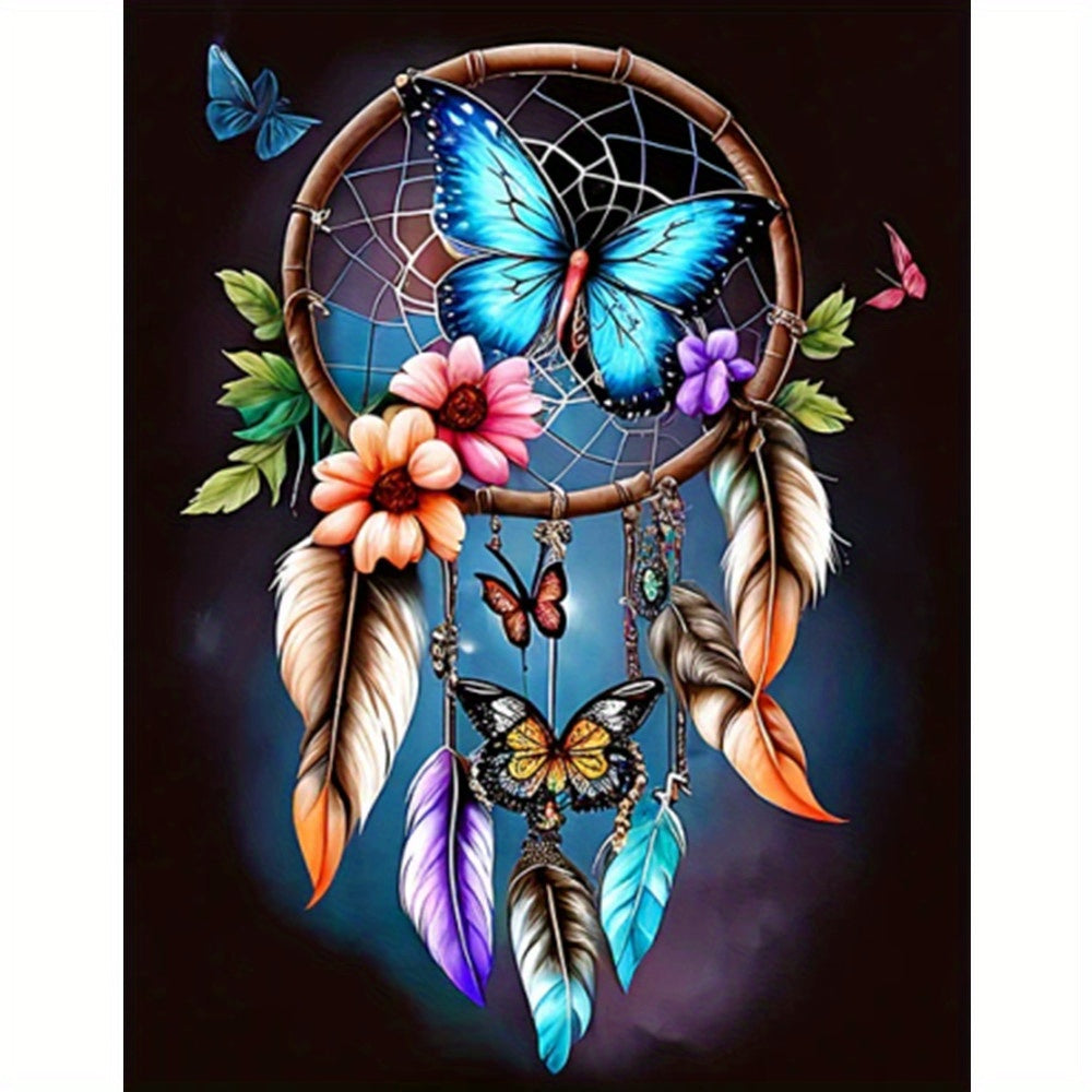 Butterfly Wind Chime 5D Diamond Painting Animal Diamond  Embroidery Full Drill Rhinestone Craft Wall Art Home Decor Gift