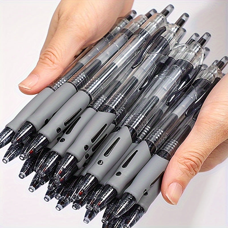 12pcs Retractable Gel Ink Roller Ball Pens, Bold Point Black Exam Specific For School, Office, And Home Use