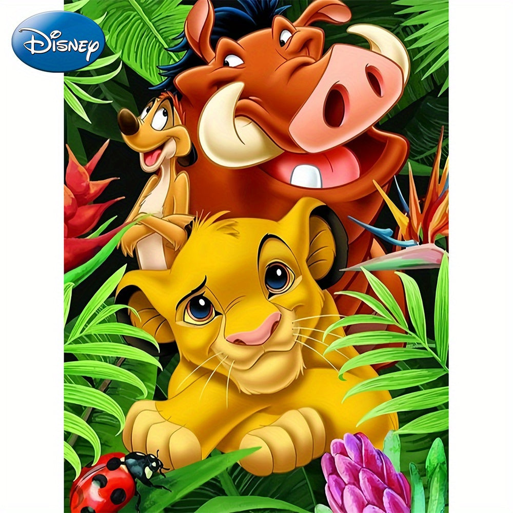 1pc, Authorized: DIY 5D Diamond Painting Simba Lion King Character, Adult Diamond Painting Kit, Round Full Diamond Art Kit, Flower Painting Craft Home Wall Art Decoration.