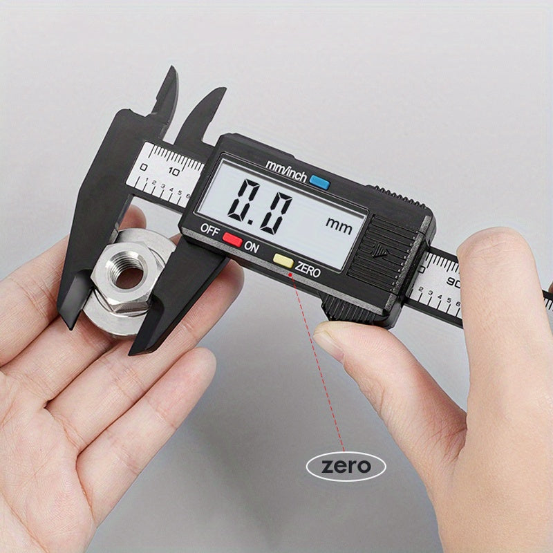 Precision Digital Caliper With Large Lcd Display - Durable Plastic, Ideal For Everyday Office Use