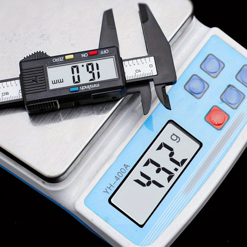 Precision Digital Caliper With Large Lcd Display - Durable Plastic, Ideal For Everyday Office Use