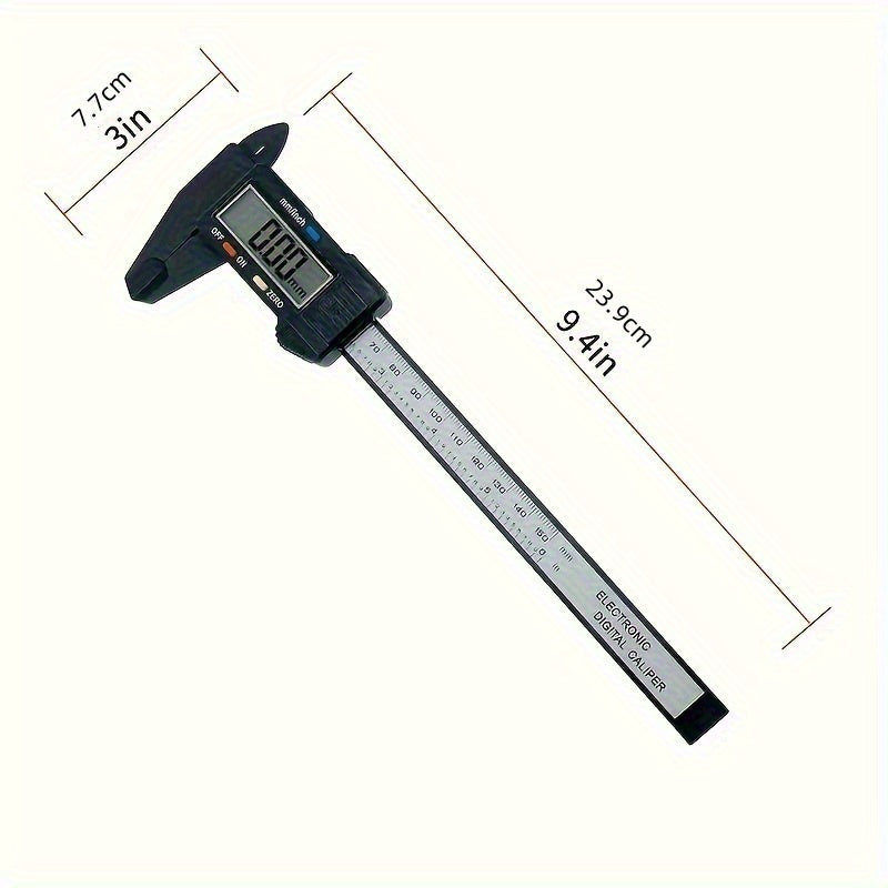 Precision Digital Caliper With Large Lcd Display - Durable Plastic, Ideal For Everyday Office Use