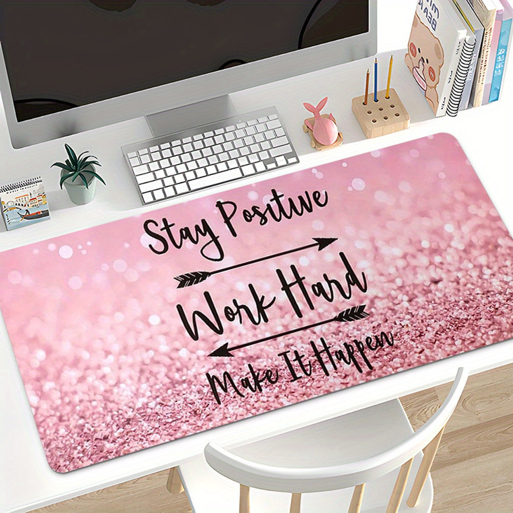 Stay Positive Mouse Pad, Extended Mouse Pad 31.5x15.7inch XXL Large Computer Keyboard Mouse Mat Desk Pad with Non-Slip Base and