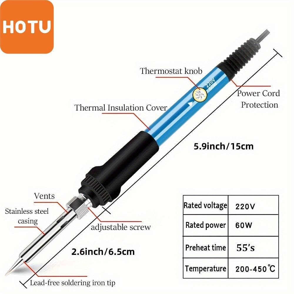 19pcs Soldering Iron Set, DIY Manual Set With Digital Display Multimeter, Temperature Adjustment Soldering Iron, Precision Circuit Maintenance Tool