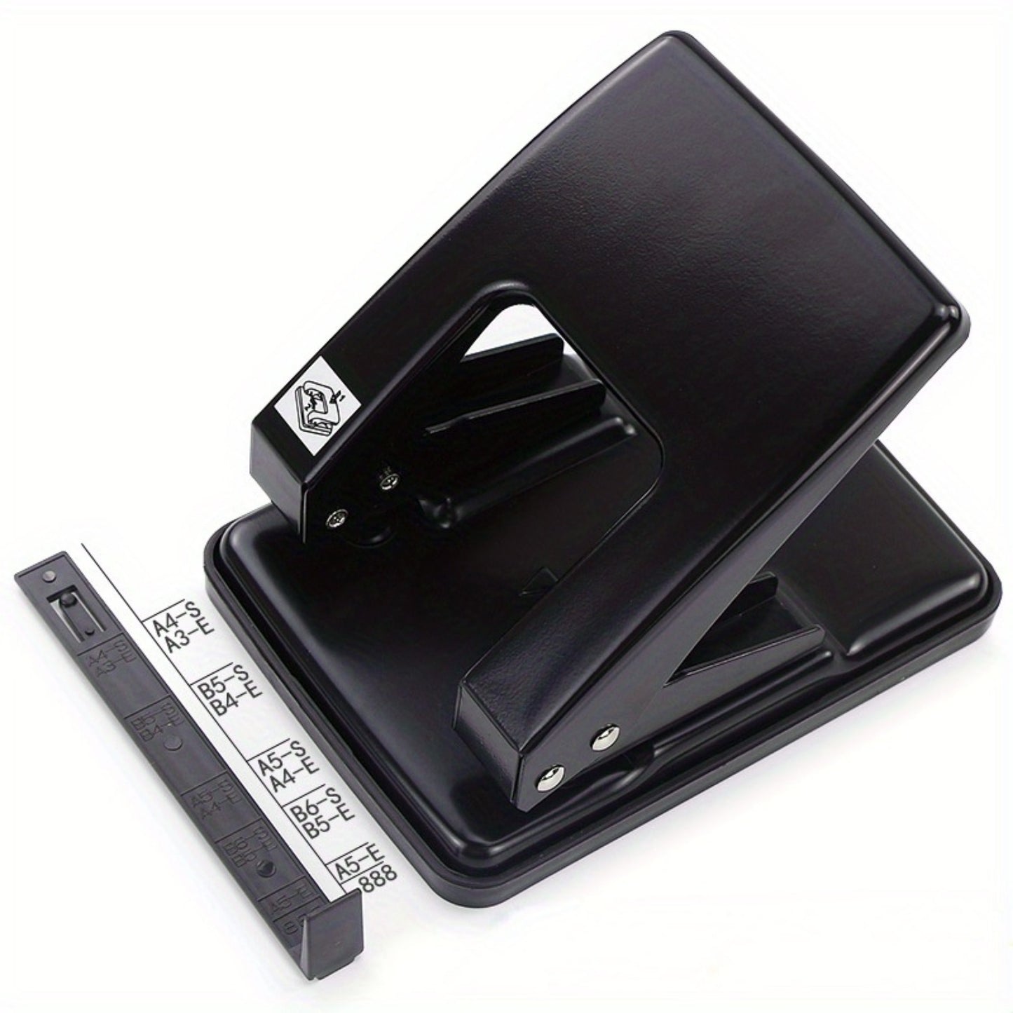 Heavy-Duty Metal 2-Hole Punch, 6mm Diameter, 40 Sheet Capacity, 80mm Hole Distance for Office Desk Binding