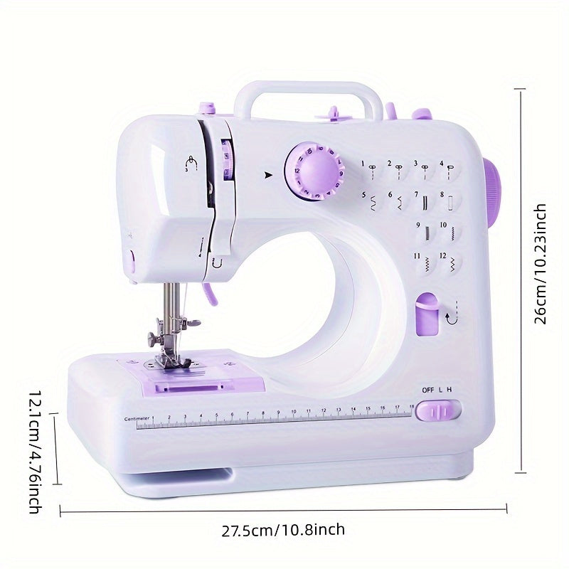 Electric Sewing Machine Portable Electric Sewing Machine Multifunctional Home Sewing Machine Repair Machine Adjustable Speed Overlock 12 Stitches Patterns For Children Parents Beginners Hobbyists Ligh