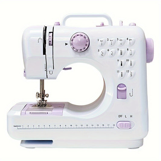 Electric Sewing Machine Portable Electric Sewing Machine Multifunctional Home Sewing Machine Repair Machine Adjustable Speed Overlock 12 Stitches Patterns For Children Parents Beginners Hobbyists Ligh