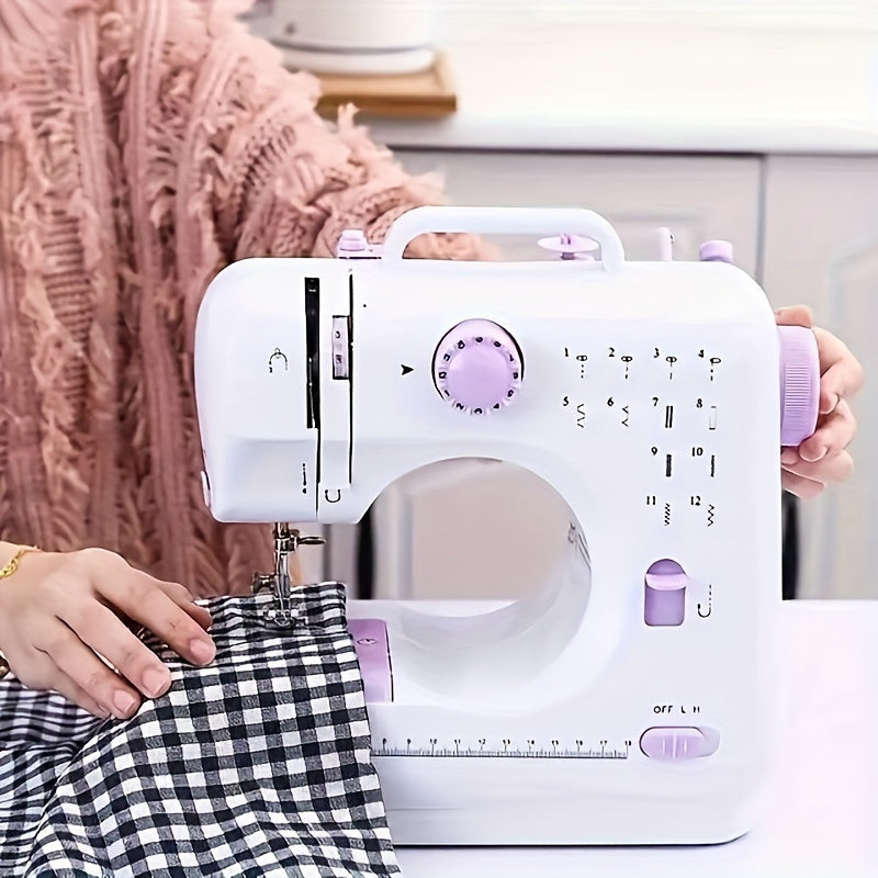 Electric Sewing Machine Portable Electric Sewing Machine Multifunctional Home Sewing Machine Repair Machine Adjustable Speed Overlock 12 Stitches Patterns For Children Parents Beginners Hobbyists Ligh