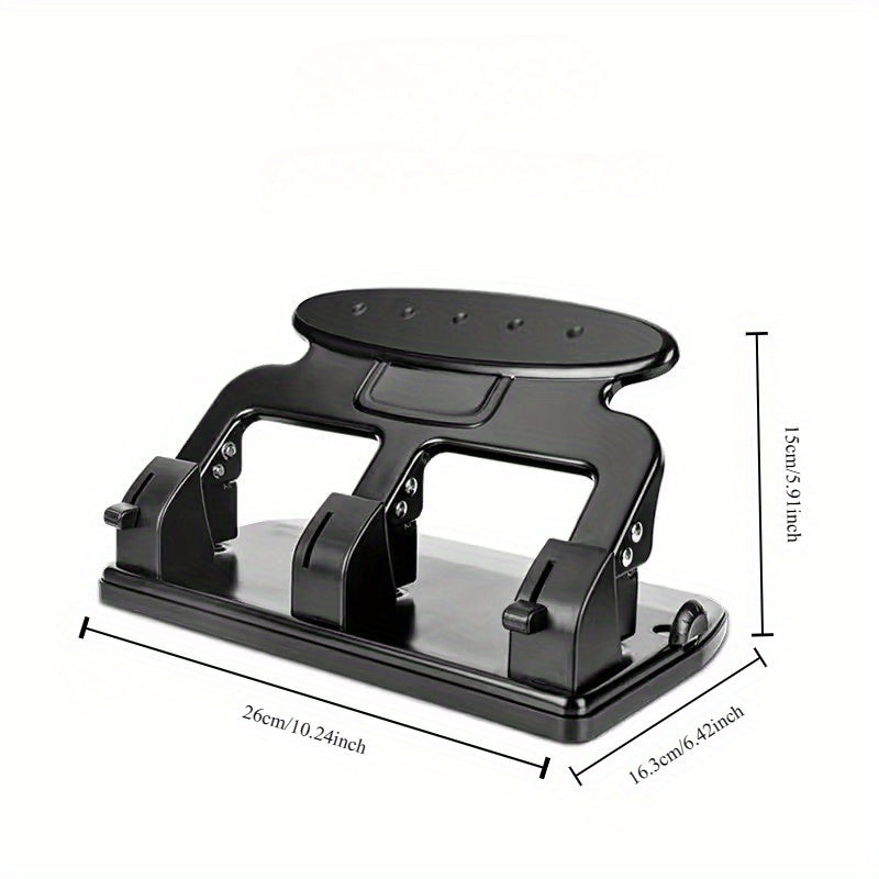 Ergonomic 3-Hole Punch With 30-Sheet Capacity, Manual Operation - Black