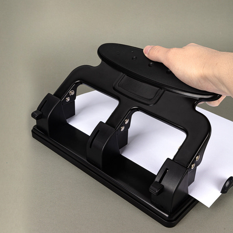 Ergonomic 3-Hole Punch With 30-Sheet Capacity, Manual Operation - Black