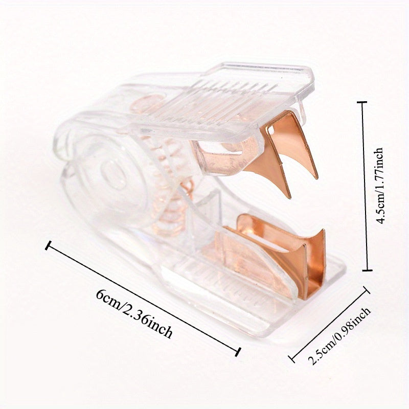 Rose Golden Acrylic Stapler and Punch Set with Staple Remover and Scissors - Transparent Office Desk Accessories Kit