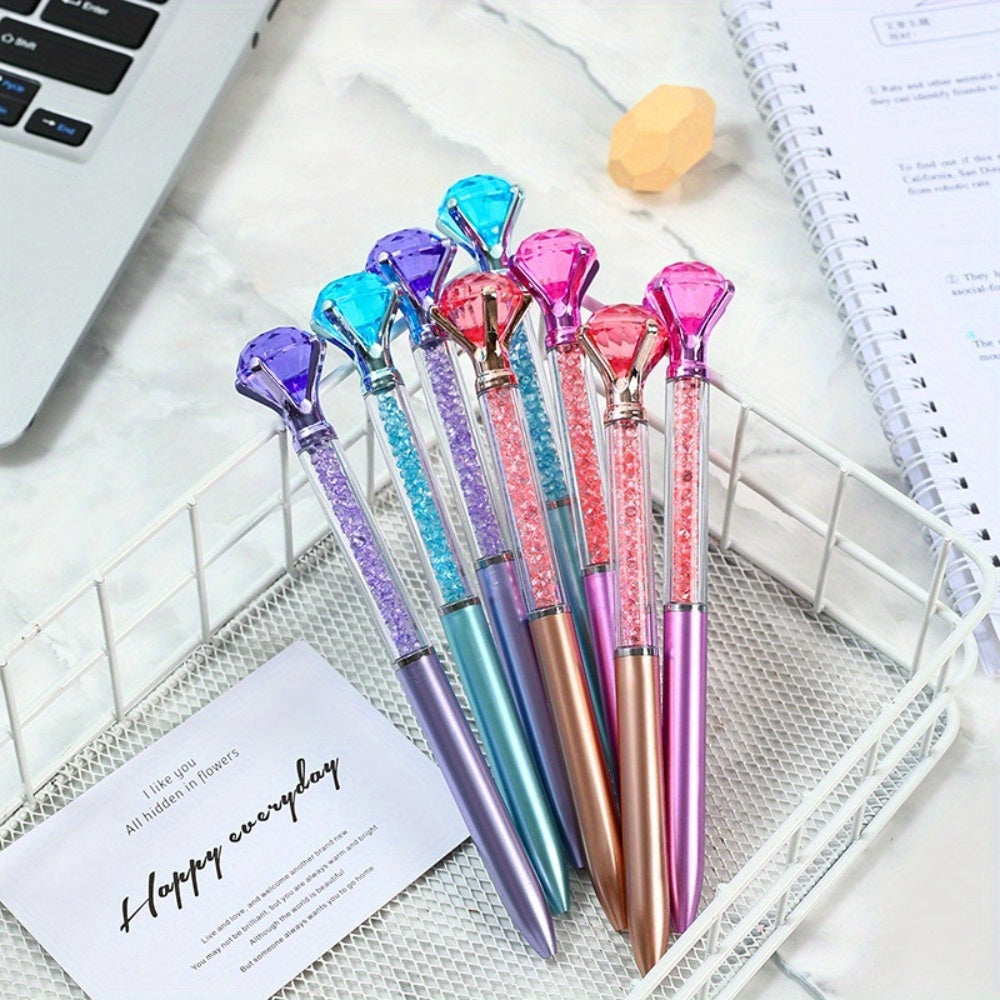 16pcs Crystal Ballpoint Pens - Elegant Office & School Supplies, Perfect Gift for Women, Bridesmaids, and Coworkers - Twist Closure, Medium Point, Black Ink