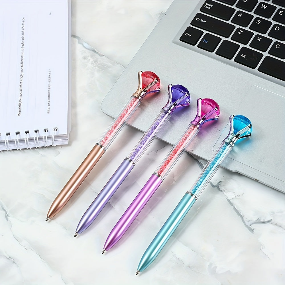 16pcs Crystal Ballpoint Pens - Elegant Office & School Supplies, Perfect Gift for Women, Bridesmaids, and Coworkers - Twist Closure, Medium Point, Black Ink