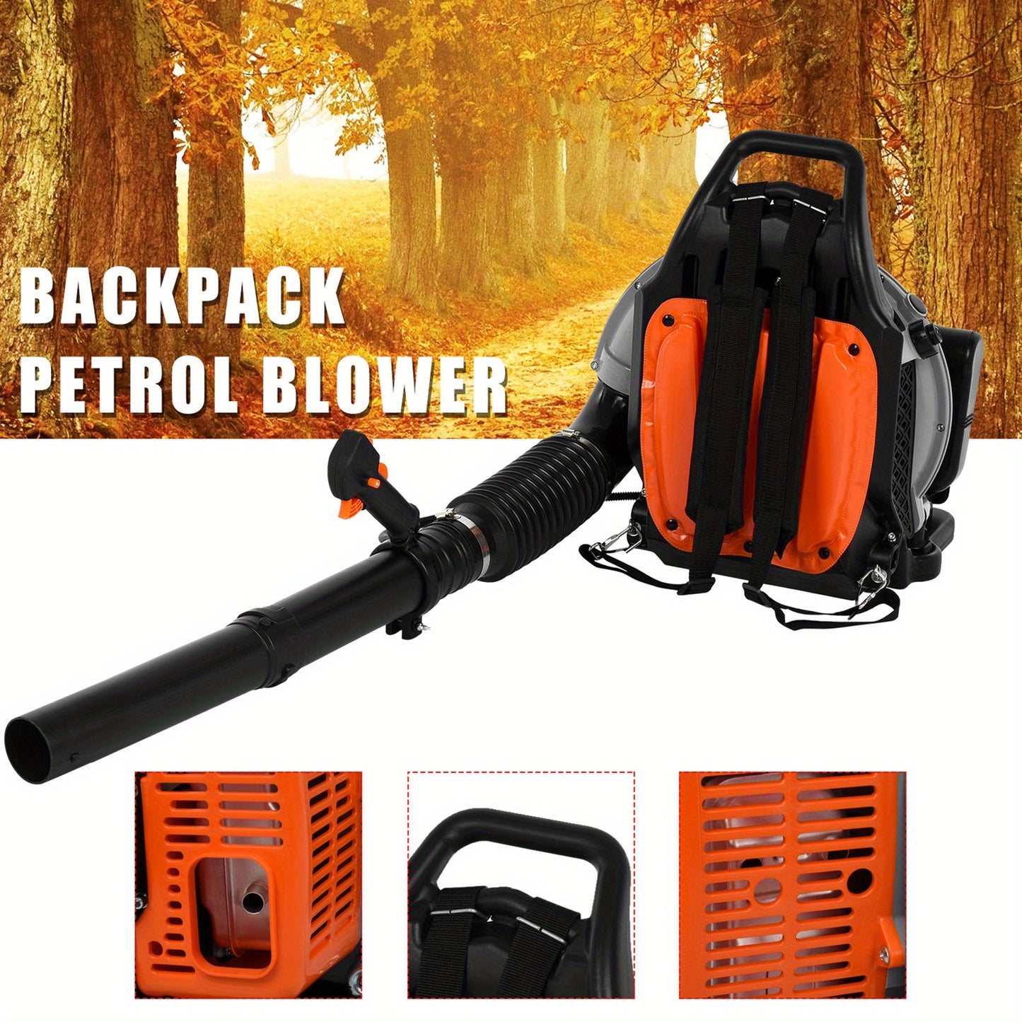 EB650 Leaf Vacuum Two-Stroke Gas Blower Backpack High-Power Snow Blower Park Deciduous Road Dust Removal Wind Fire Extinguisher