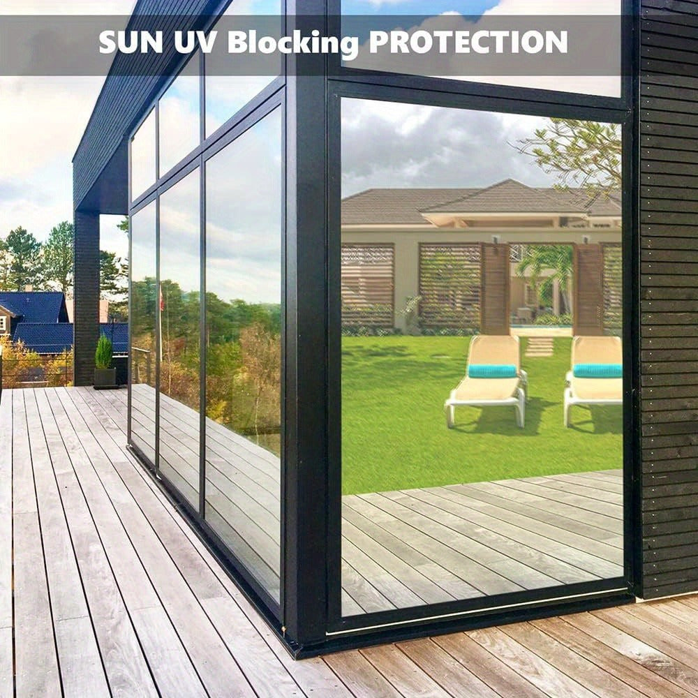 19.6in*118in Window Film Privacy Sun Blocking Mirror Reflective Tint One Way Heat Control Anti UV Window Stickers for Home and Office