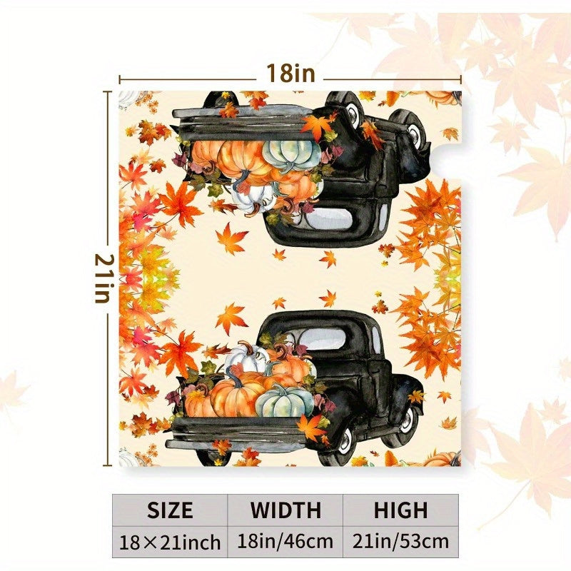 Festive Fall Mailbox Cover: Magnetic Pumpkin Truck Mailbox Decor, Waterproof, 21x18 Inch