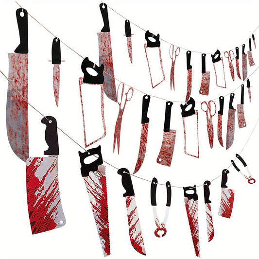 Spooky 32pcs Halloween Party Kit - Zombie & Vampire Themed Decorations For Indoor/Outdoor Celebrations