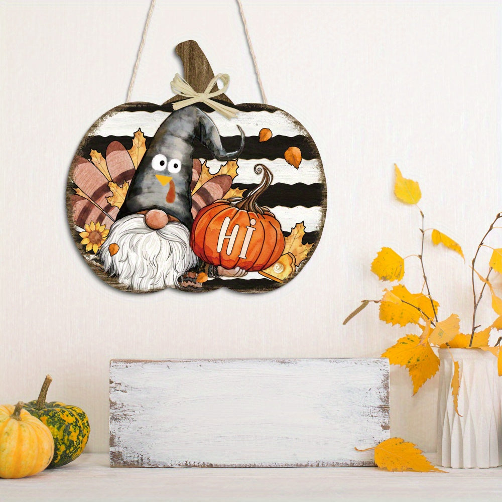 Charming Fall Harvest Wooden Sign - Pumpkin, Maple Leaf, Turkey & Sunflower Design | Perfect for Thanksgiving & Autumn Decor | Ideal for Home, Farmhouse, Cafe & Coffee Shop