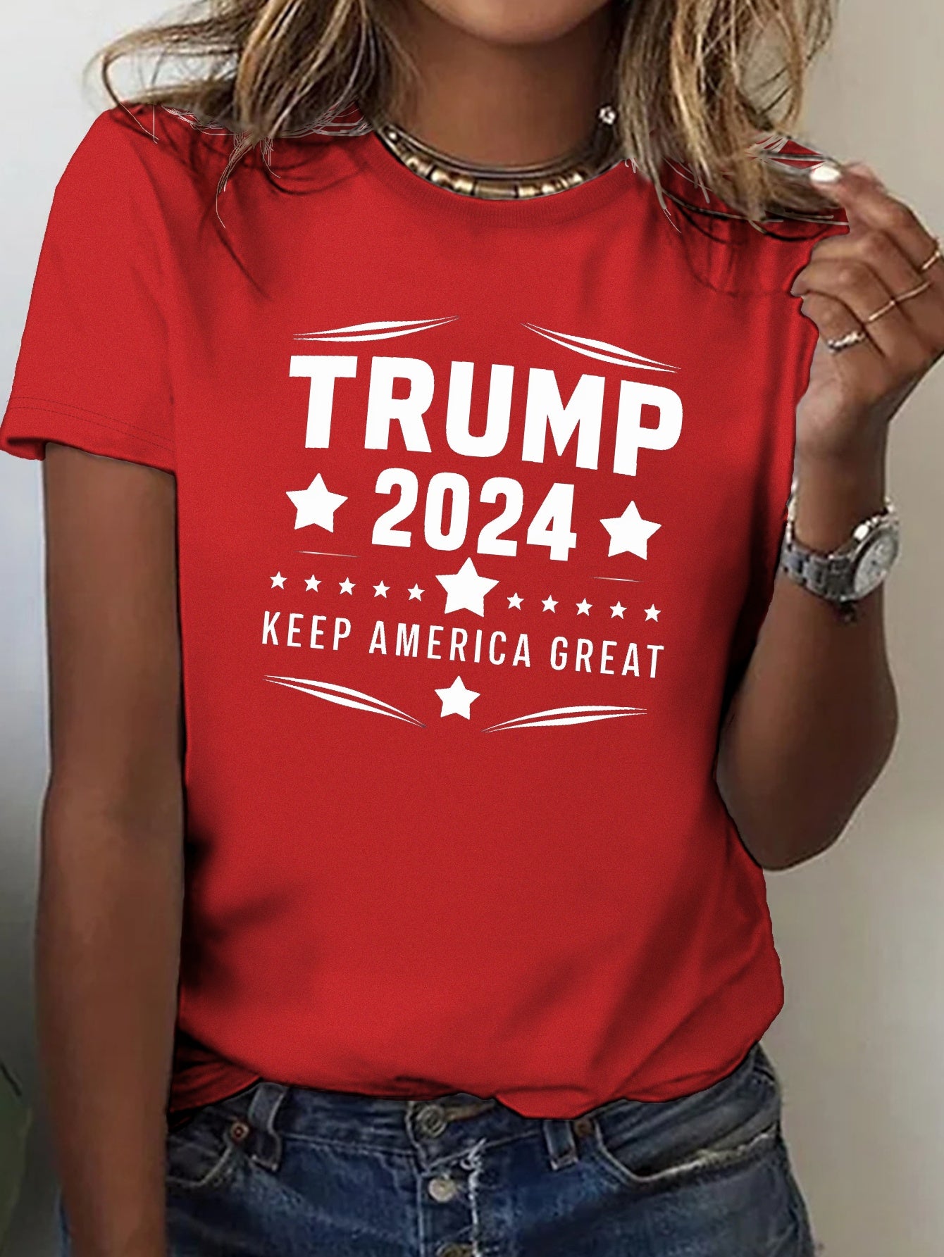 TRUMP 2024 pure cotton women's Tshirt comfort fit