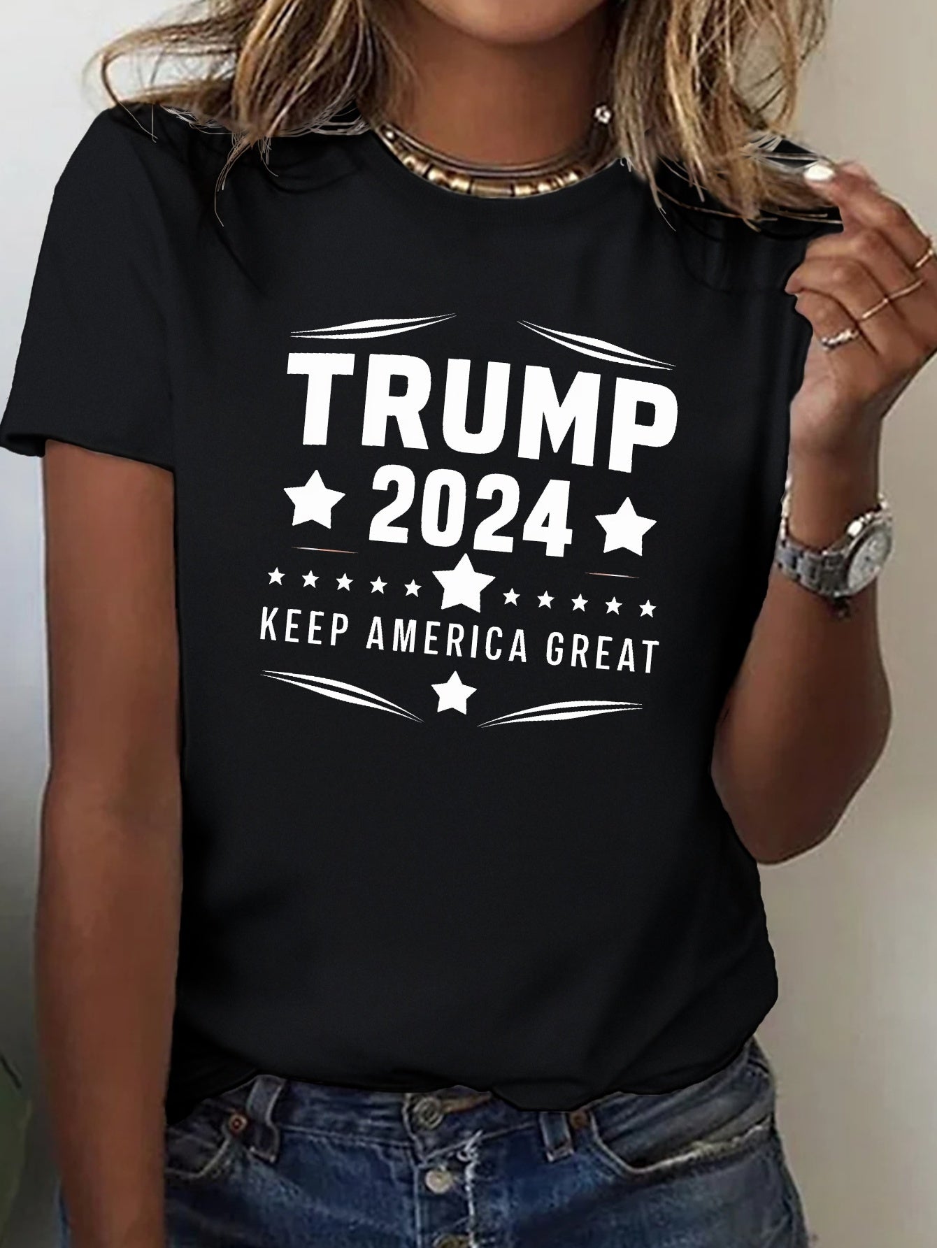 TRUMP 2024 pure cotton women's Tshirt comfort fit