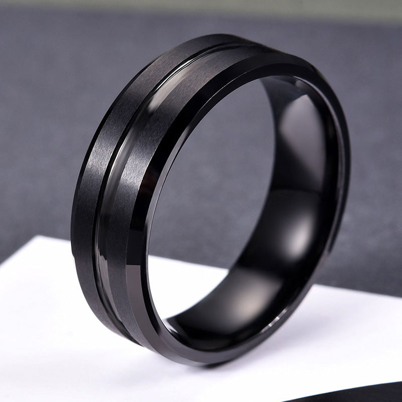 Luxury Romantic Couple Rings Jewelry Accessories Plus Size Mens Ring 8mm Stainless Steel Ring Titanium Rings & Rings Set for Women Bridal Wedding Engagement Band Womens Ring Sets