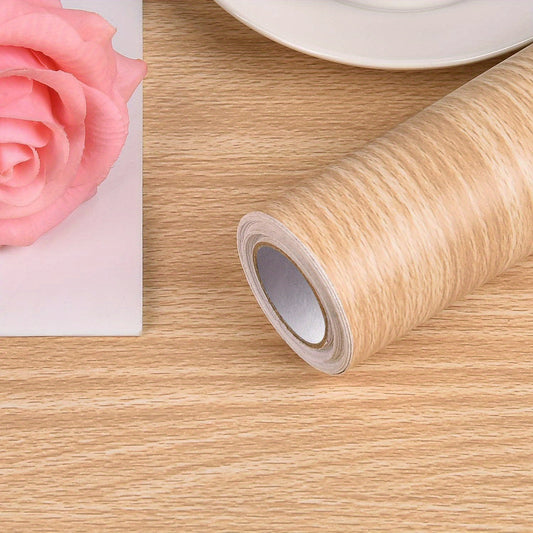 Mecpar Wood Contact Paper, Maple Wood Wallpaper, Wood Peel and Stick Wallpaper Self Adhesive Removable Waterproof Wood Grain Wallpaper for Furniture Cabinet Countertop Kitchen