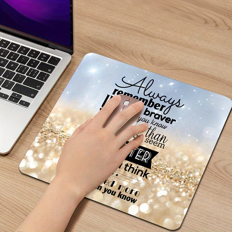 Inspirational Quote Mouse Pad - Non-Slip Rubber Base, Rectangular 7.8x9.45 Inch Desk Accessory, Durable Office & Home Computer Mouse Mat with Motivational Text, "You Are Braver Than You Think" Design