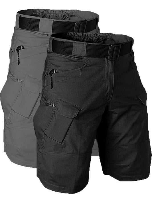 Including Belt Men HuntingShorts Upgraded Waterproof Quick Dry Multi-pocket Short Pants Outdoor Hunting Fishing Cargo Shorts