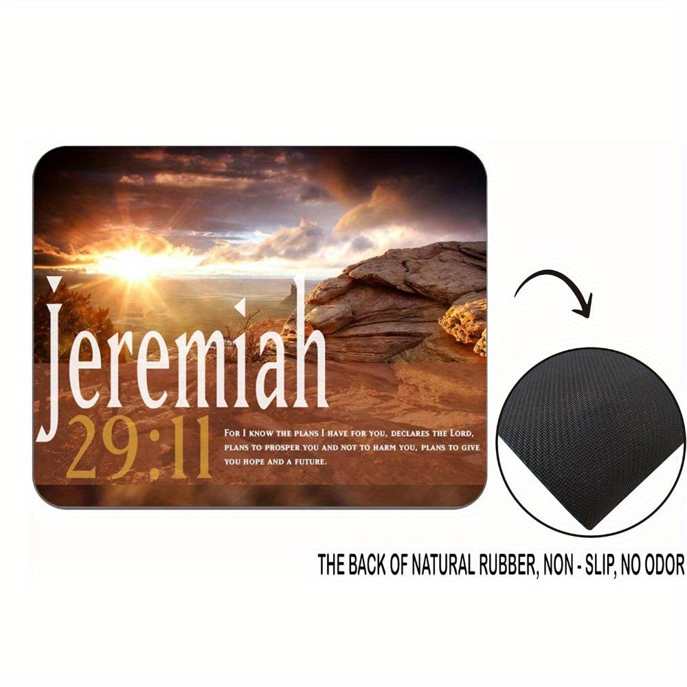 Jeremiah 29:11 Inspirational Gaming Mouse Pad - Non-Slip, Washable Rubber Base, Smooth Surface For Enhanced Control, Large Desk Mat