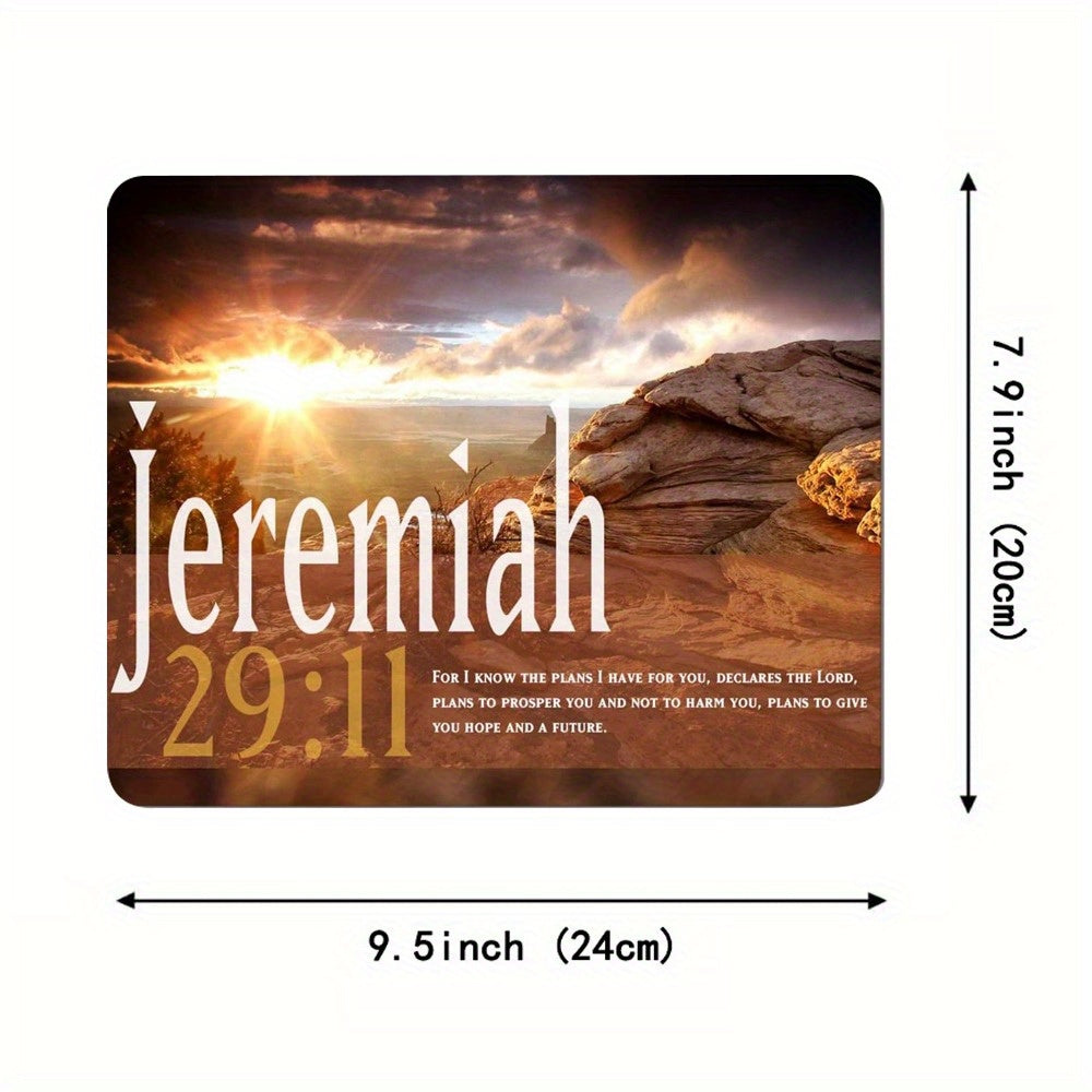 Jeremiah 29:11 Inspirational Gaming Mouse Pad - Non-Slip, Washable Rubber Base, Smooth Surface For Enhanced Control, Large Desk Mat