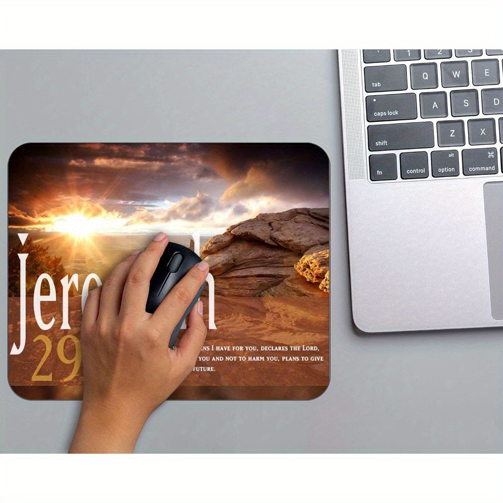 Jeremiah 29:11 Inspirational Gaming Mouse Pad - Non-Slip, Washable Rubber Base, Smooth Surface For Enhanced Control, Large Desk Mat