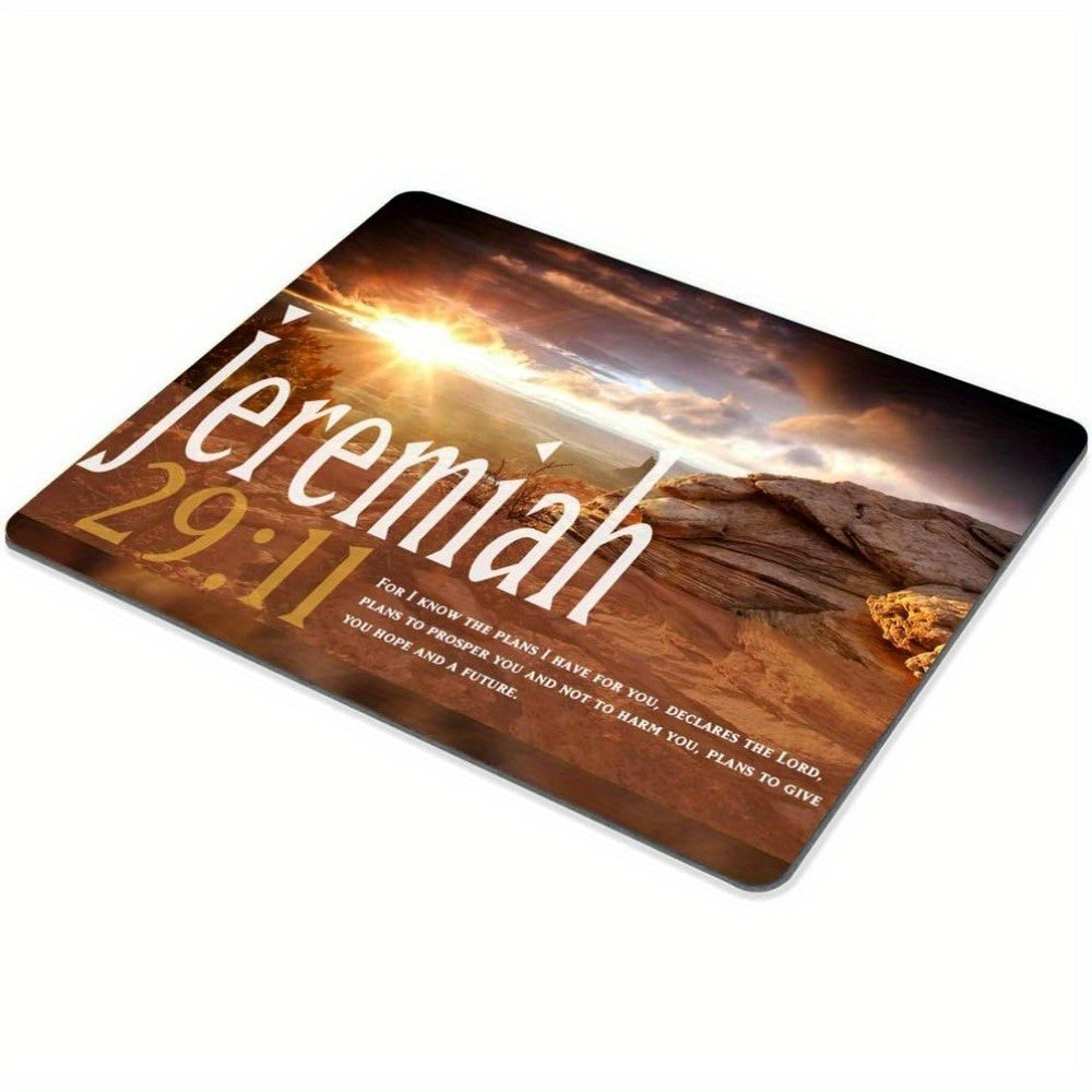 Jeremiah 29:11 Inspirational Gaming Mouse Pad - Non-Slip, Washable Rubber Base, Smooth Surface For Enhanced Control, Large Desk Mat