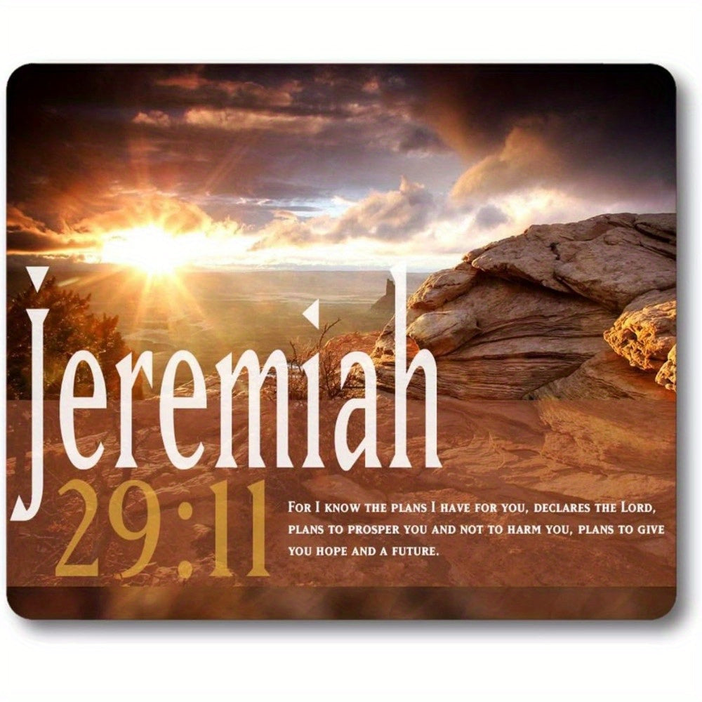 Jeremiah 29:11 Inspirational Gaming Mouse Pad - Non-Slip, Washable Rubber Base, Smooth Surface For Enhanced Control, Large Desk Mat