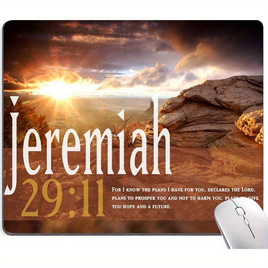 Jeremiah 29:11 Inspirational Gaming Mouse Pad - Non-Slip, Washable Rubber Base, Smooth Surface For Enhanced Control, Large Desk Mat